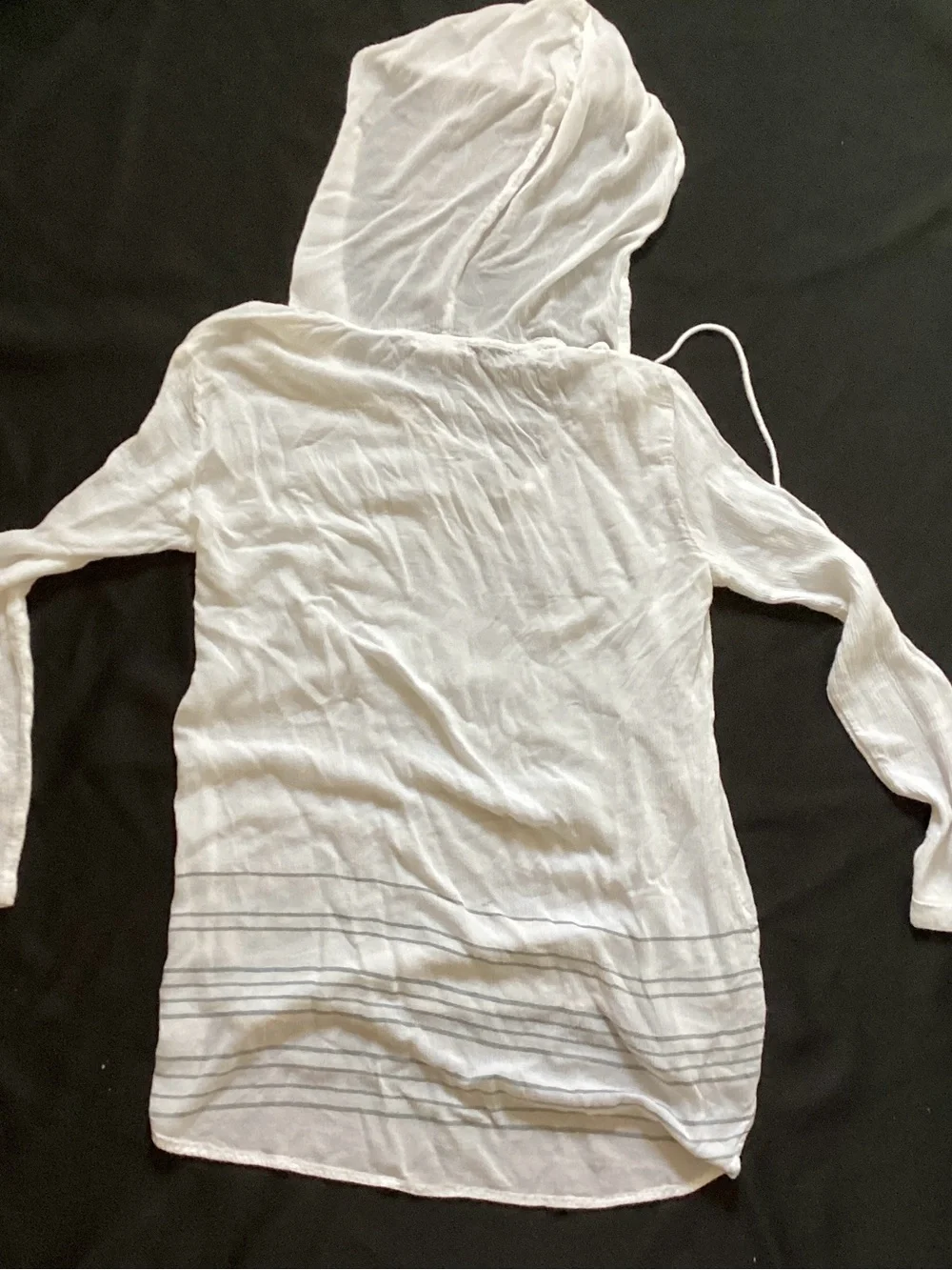 Billabong White Hooded Lace-Up Swim Coverup